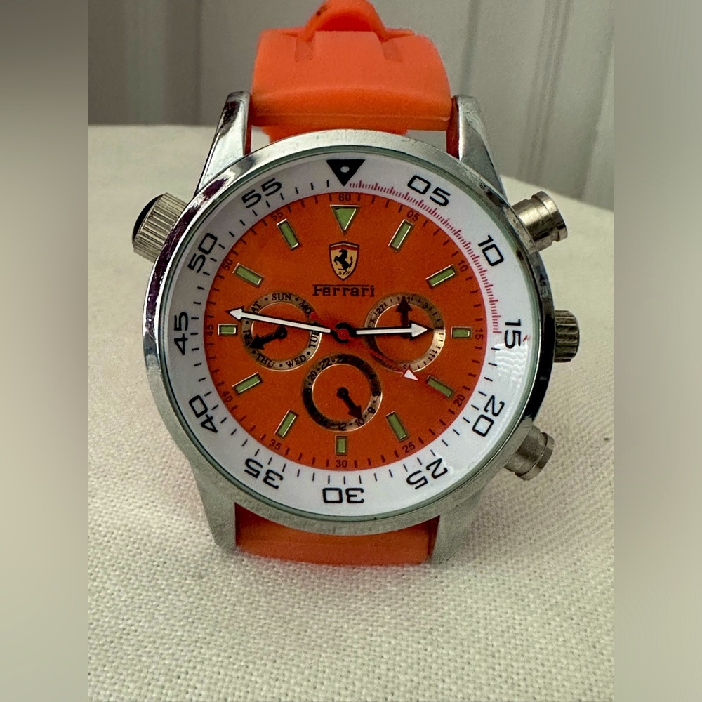 Ferrari watch 🧡reflect association with speed, precision.,sporty and elegant.